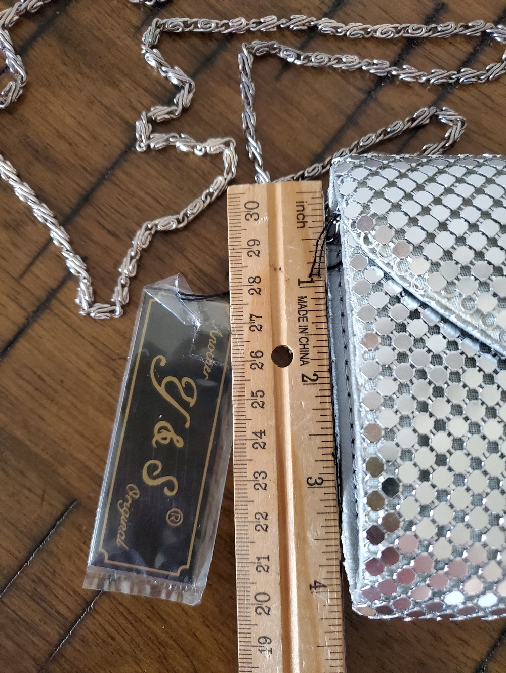 Y&S Original Vintage Silver Sequin Evening Bag Clutch Crossbody Formal NWT - Picture 5 of 14